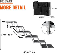 Foldable Dog Steps for Car SUV Truck - Standard 6 Steps / Silver - image 3