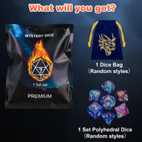 QMAY Mystery Dice Set – 7 Pcs Acrylic Polyhedral Dice + 1 Pcs Velvet Bag – Fun for Kids & Family - 1 bag Mystery Dice - image 2