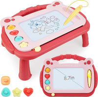 HCFJEH Magnetic Drawing Board for Kids Ages 3+ - Pink & Red
