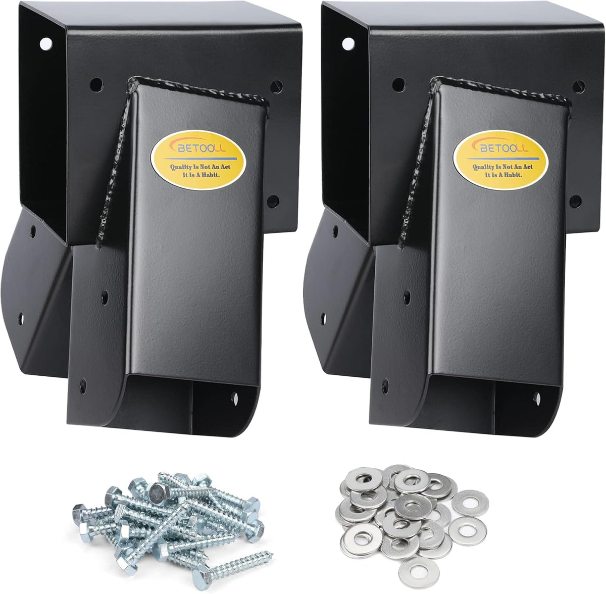 BETOOLL A-Frame 2 Brackets Swing Set Bracket with Mounting Hardware – Fun for Kids & Family - End Brackets(2Pcs-Black)