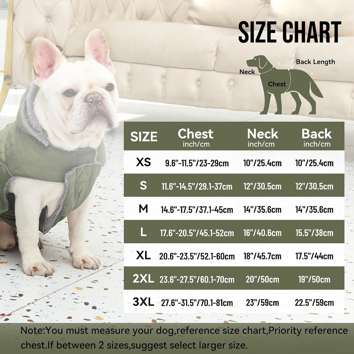 Warm Fleece Dog Hoodie for Small Dogs, Winter Puppy Coats - Green / Large - image 2