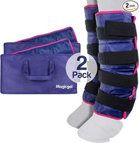 Magic Gel Horse Ice Pack with Carry Case - Twin Ice Boots | Cooling Horse Leg Wraps for Hock, Ankle, Knee, Legs, Boots, and Hooves | Horse Tack, Horse Supplies & Horse Gift Ideas for Horse Lovers