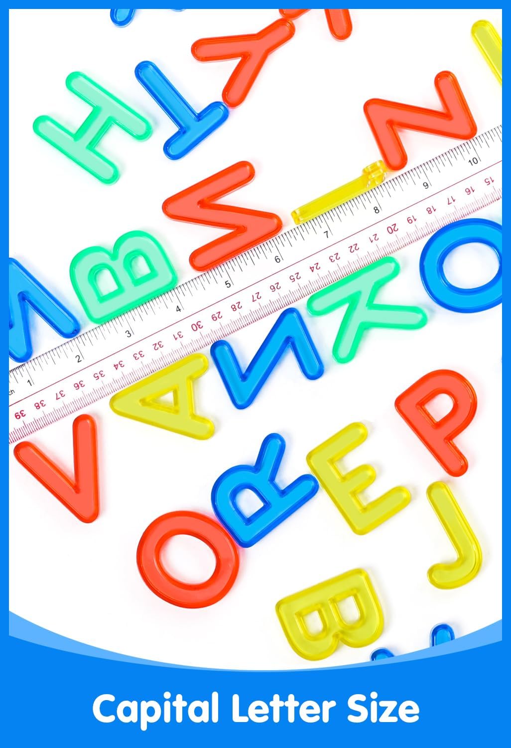 Odoorgames 78 translucent lowercase letters in 6 colors glowing on a light table - view 15