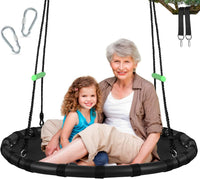 Tree Swing with PP Mat, Durable, Safe, and Easy to Install - 40 inches diameter+Extra Straps