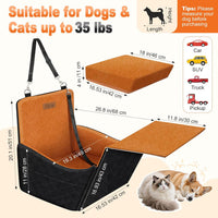 Elevated Dog Car Seat for Small and Medium Dogs Up to – Essentials for Dogs - Black + Brown / Single Seat - image 4