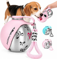 Portable Dog Water Bottle - Pink Bow Print