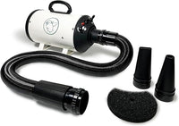 Flying Pig High Velocity Dog Pet Grooming Dryer w/Heater (Flying One, White w/Teal Logo)