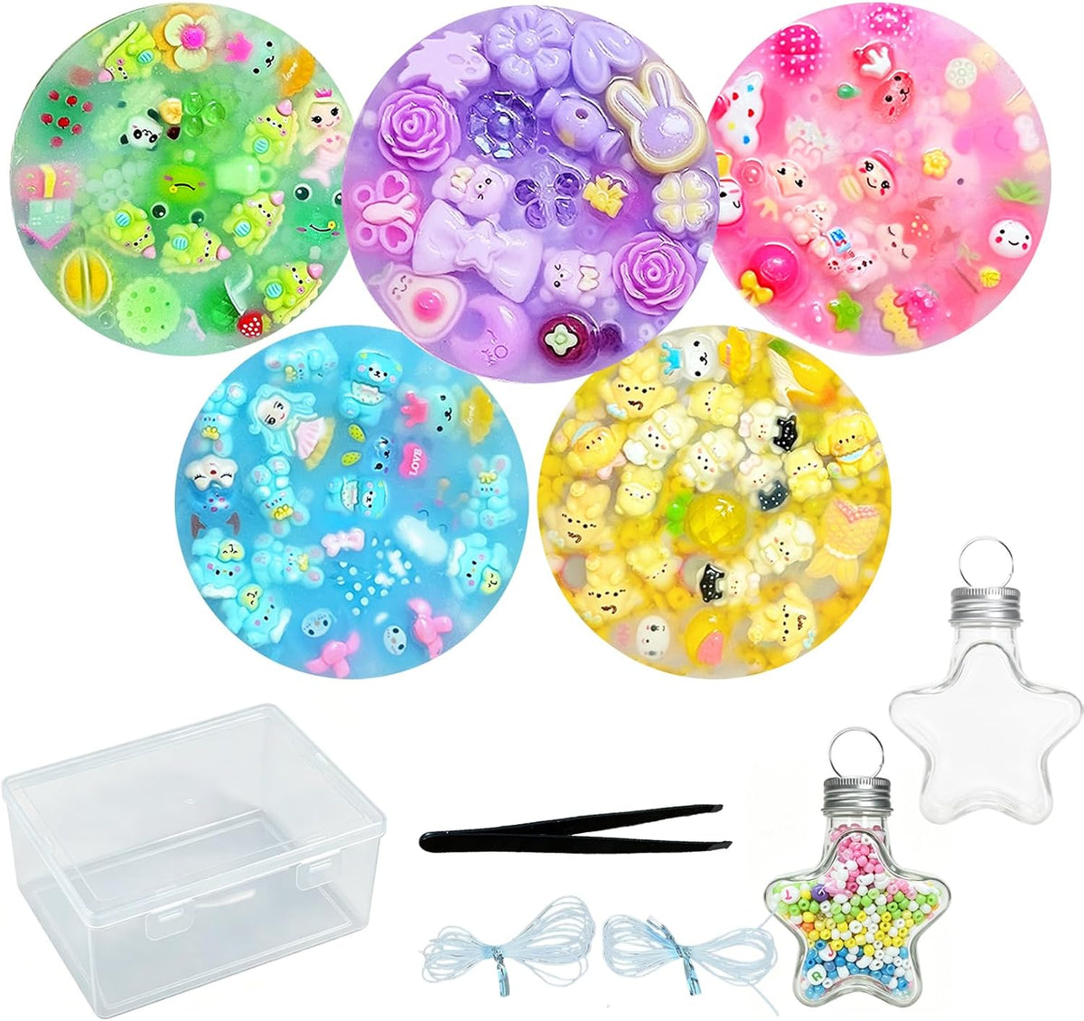 Pixnest 5 pack picky pads, rainbow fidget picking pads 3.34 inch with tweezer - view 2