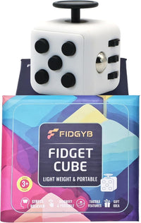 Cube Fidget Toy for Adults & Kids, Smooth - Whiblack