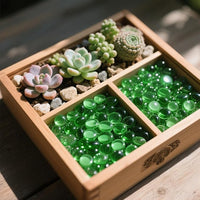 2.16LB Glass Beads Vase Filler Aquarium Gravel Decor Flat Glass Marbles Gems Pebbles Fish Tank Rocks Home Decorative Art Craft - Green
