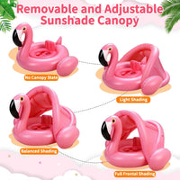 Flamingo Baby Float with Canopy, Baby Pool Float - image 4
