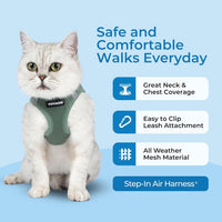 Voyager Step-in Air Cat Harness & Leash Set, XS - Moss Green / XS (Chest: 13.5 - 15") - image 2