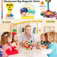 COUOMOXA Magnetic Building Blocks STEM for Toddlers: 74pcs Montessori - 110 PCS - image 4