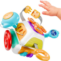 WYCYJU 10-sided busy cube for toddlers with spinner, steering wheel, gears and shift lever - view 2