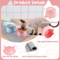 3 Pcs Raised Cat Bowl 15° Elevated Cat Food Bowl Tilted Cats Bowls - Fashion - image 4