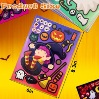 Aowplc 56 Halloween Pumpkin Make-a-Face Sticker Sheets for Kids - 64 Hallween - image 3
