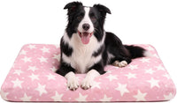 Dog Bed Crate Mat, Soft Durable Washable Anti-Slip Kennel Pad for Dogs & Cats, Reversible) - M(30"*20"*3.1") / Big&Little Stars Pink-1pc
