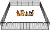 Dog Playpen Outdoor 32 Panels Heavy Duty Dog Fence 40" Height with Thick Pipe Anti-Rust with Doors Portable for RV Camping Yard, Total 71FT, 406 Sq.ft, Snowy Black