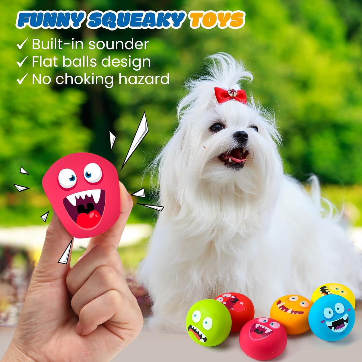 Hungdao 12 Pcs Squeaky Dog Toys, Small Dog Ball Bulk - Novelty - image 4