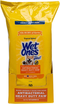 Wet Ones for Pets Antibacterial Dog Wipes - Tropical Splash - Heavy Duty / 50 Count (Pack of 1)
