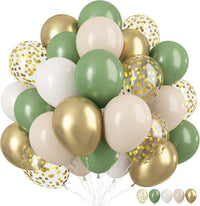 Blue Silver Balloon 12Inch Dark Metallic Blue Silver Confetti Latex - Sage Green White