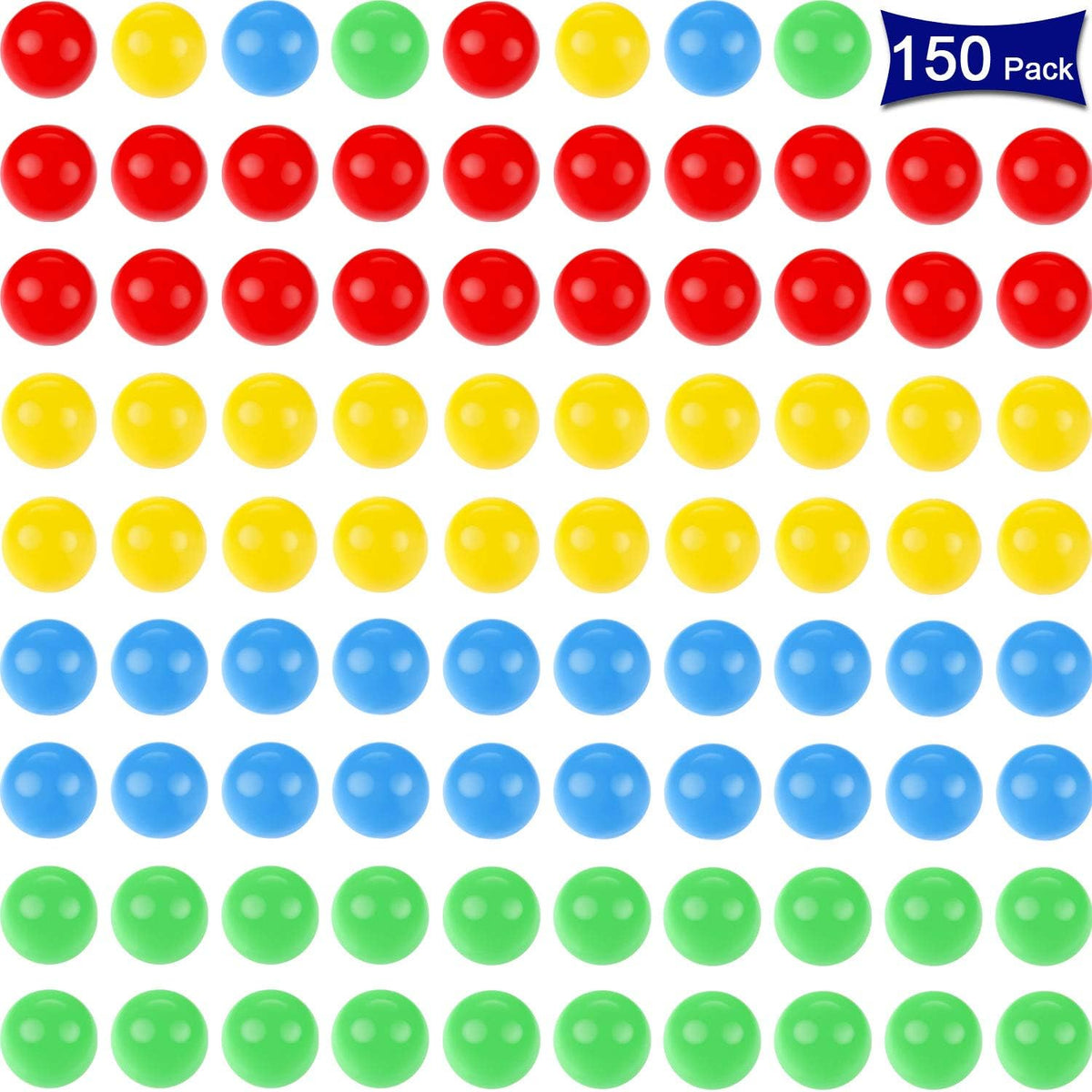 Gejoy 150 plastic replacement marbles in assorted colors for frog games