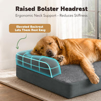 Orthopedic Washable Dog Bed with Bolster for Medium to Large Dogs – Essentials for Dogs - 42.0"L x 30.0"W x 8.0"Th / Dark Grey - image 2