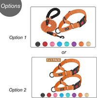 Haapaw Escape-Proof Martingale Dog Collar - Orange / M / 1 Collar + 1 Leash - image 2