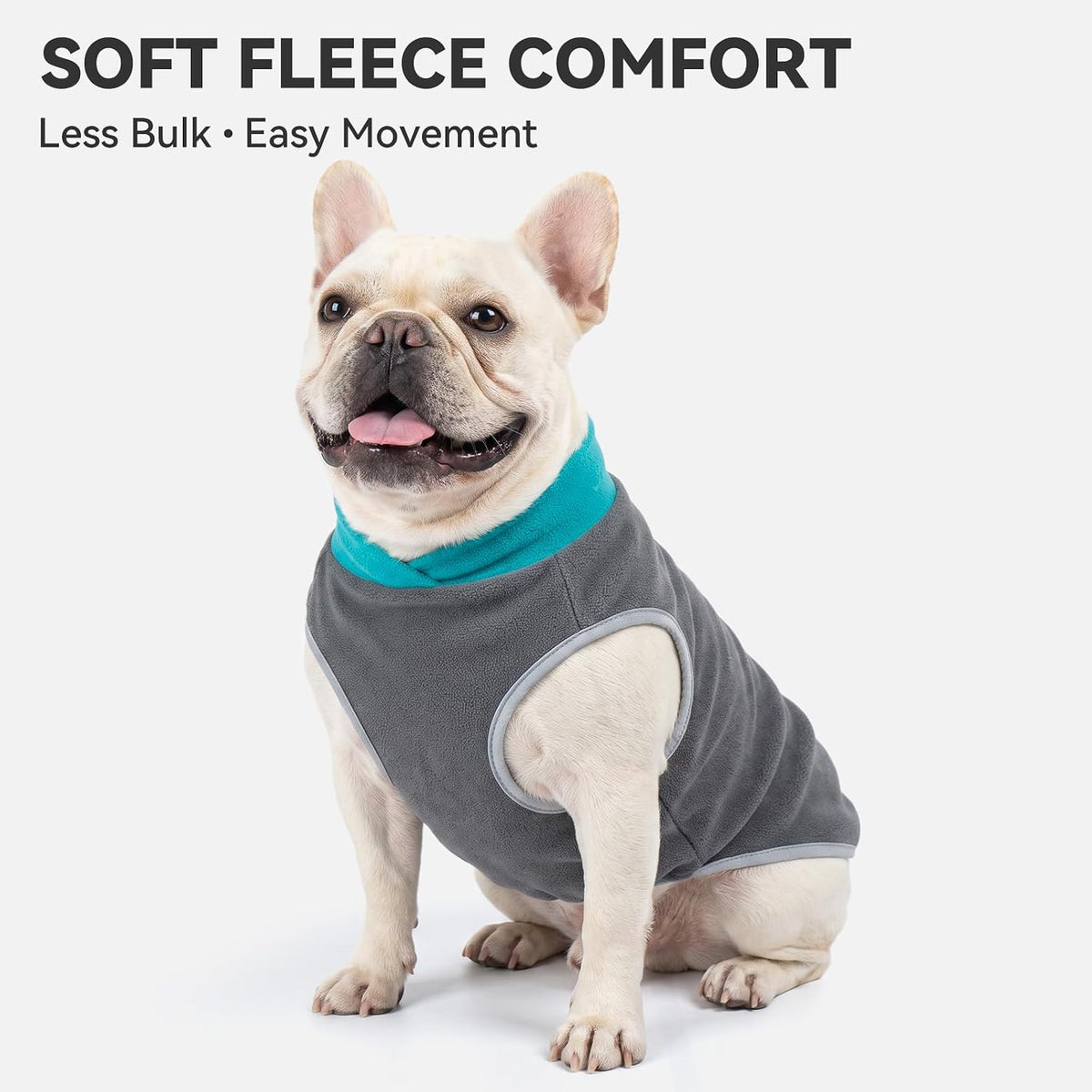 2 Pack Fleece Dog Sweater Pullover Lightweight Reflective Jacket – Essentials for Dogs - 1# Teal & Grey / Small - image 2