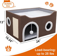 Loyareal Cat Houses for Indoor Cats - L / Dark Brown - image 2