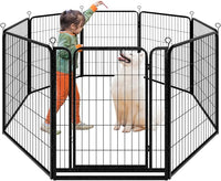 Dog Playpen Outdoor Extra Wide 8 Panels Heavy Duty Dog Fence 40" Height Anti-Rust with Doors Portable for RV Camping Yard, Total 21FT, 35 Sq.ft, Snowy Black