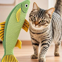 Cat Toys for Bored Indoor Adult Cats - Catnip Toys for Mental Stimulation, Interactive & Durable Kicker Toys for Solo Play, Best for Lazy Or Senior Cats (Yellow)