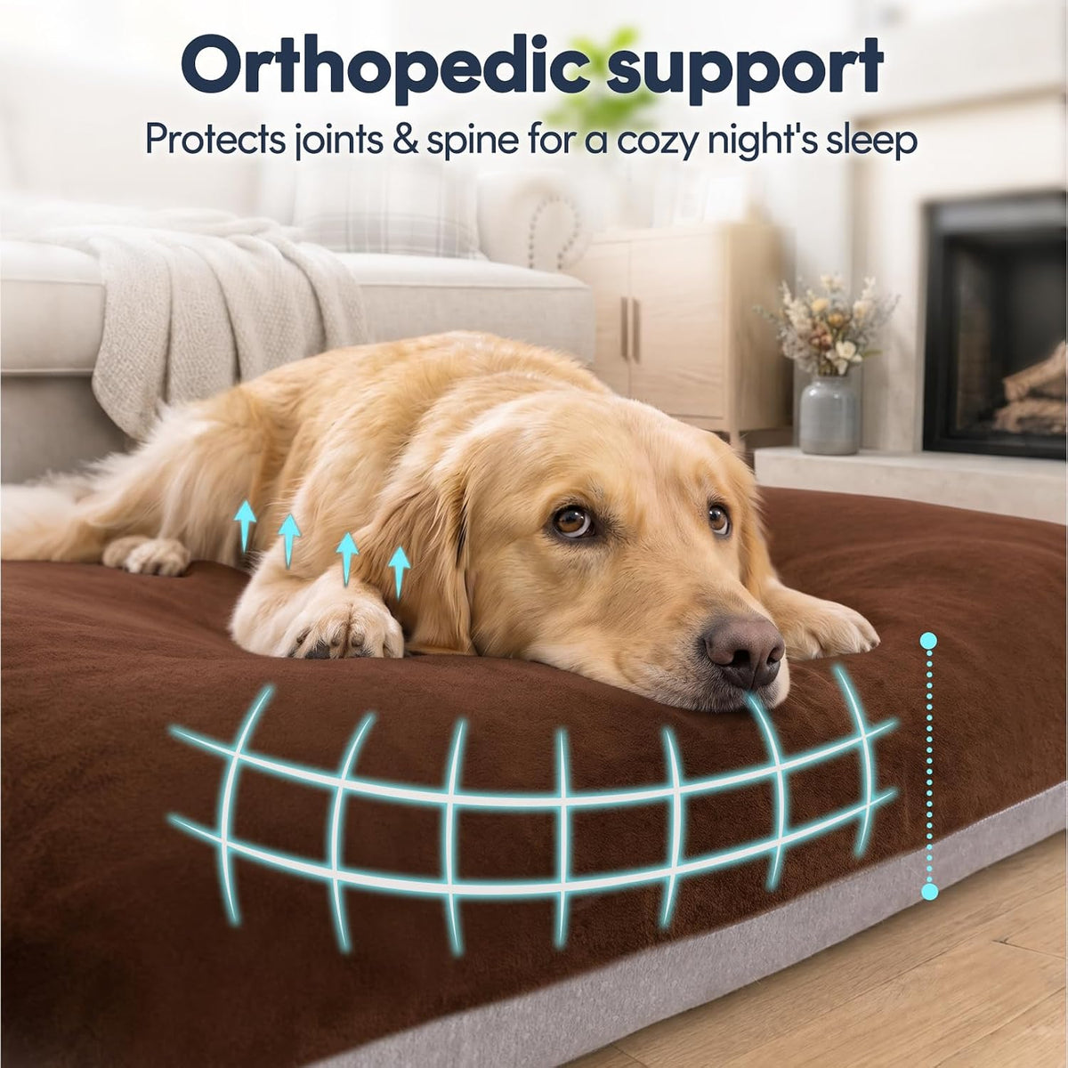 Magic Dog Orthopedic Extra Large Dog Bed 47 Inch - 47.0"L x 39.0"W x 5.0"Th / Dark Brown - image 2