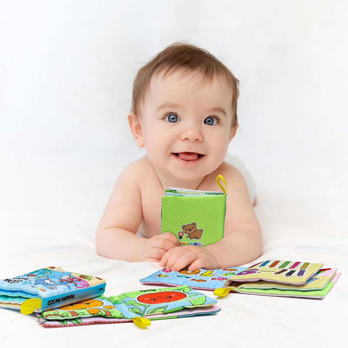 OKOOKO 6 Pack Soft Baby Book, Bath Toy, Soft Cloth Book - image 4