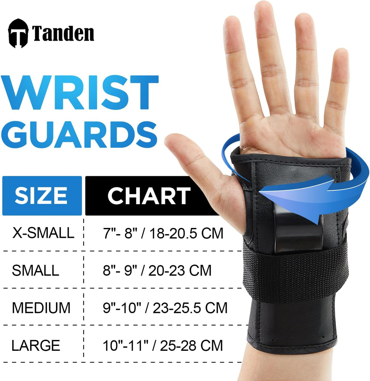 Tanden Wrist Guards for Skating Protective Gear Adult and Kids Wrist - Large - image 3