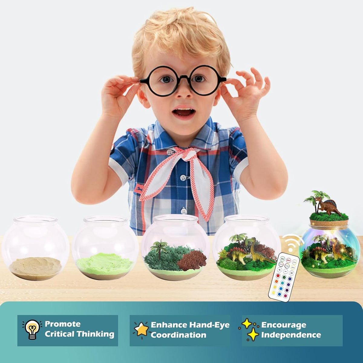 Ocean Light Up Terrarium Kit for Kids - Dinosaur - image 4