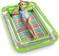 Inflatable Tanning Pool Lounger Float - Lime Green / Large
