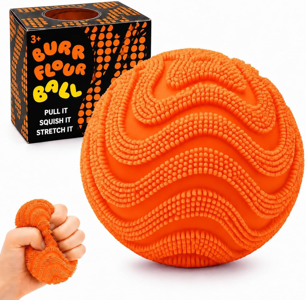 Fuzz Ball Squishy Stress Ball - Orange Ball