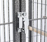 X-Large Elegant and Durable Wrought Iron Play Ground Perch Stand Top Climbing Ladder Bird Parrot Rolling Metal Cage with Around Seed Guard Storage Shelf On Heavy Duty Lockable Rolling Wheels
