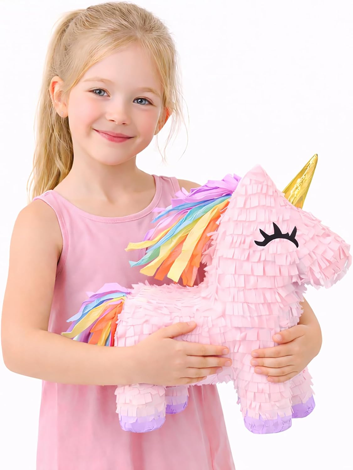 GIFTEXPRESS 16" Pink Unicorn Pinata with 33 Inch Pinata Stick - image 4