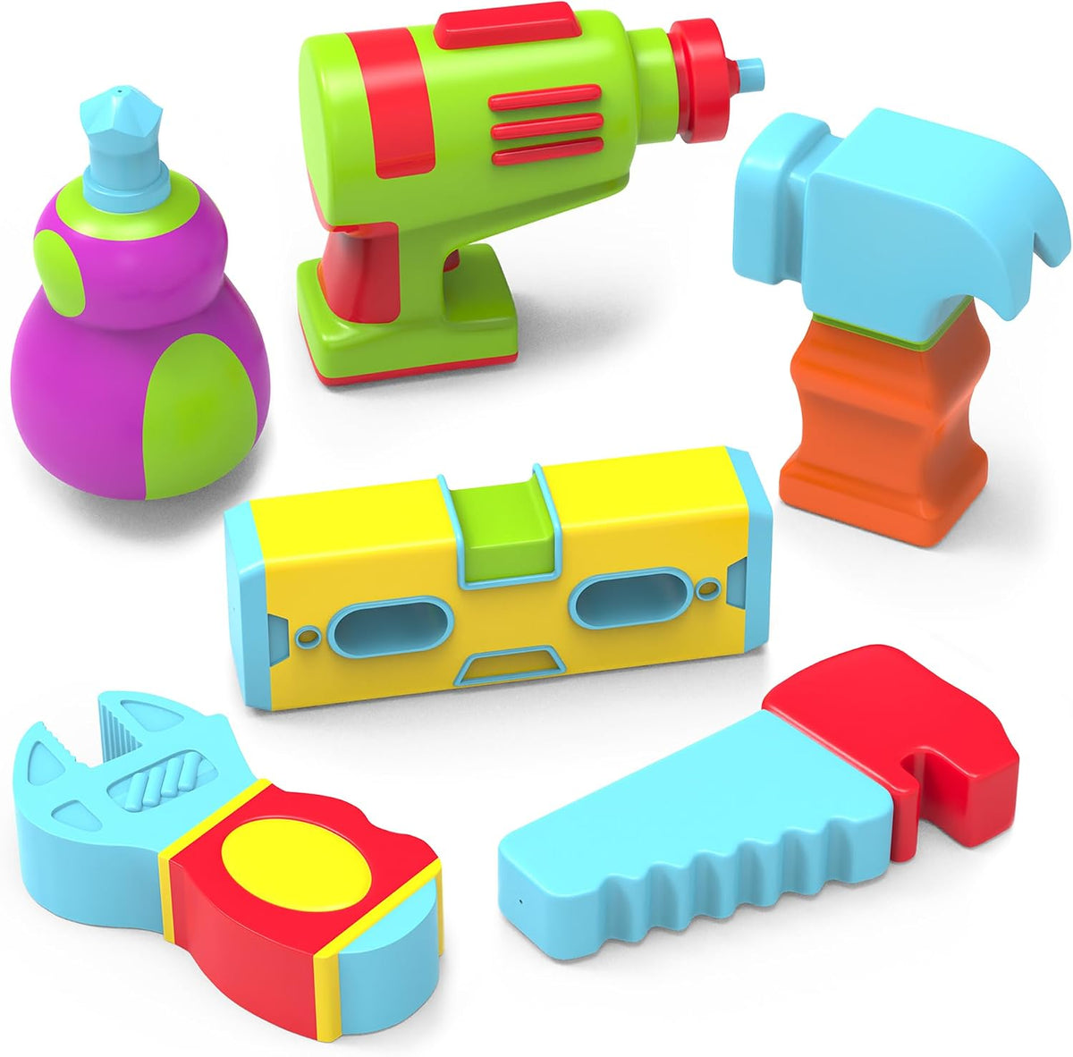 Tub Works Construction Trucks Mold Free Bath Toys, Sealed - Tools
