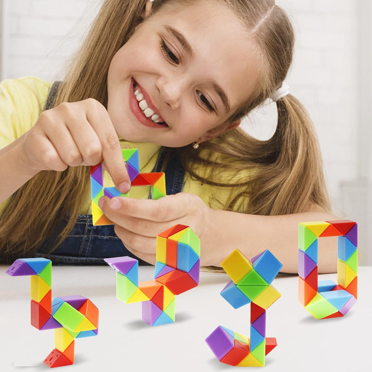 30 Pack Medium Snake Cube Fidget Toys Stocking Stuffers for Kids – Fun for Kids & Family - Rainbow 30pcs - image 4