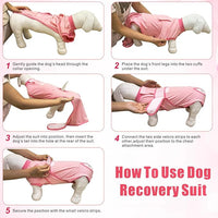 Idepet Dog Recovery Suit Female,Dogs Onesie Suit Surgery Male Breathable Pet Bodysuit for Spay Neuter E-Collar & Cone Alternative Surgical Suit Puppy Abdominal Anti Licking Wounds Shirt (Pink, XXL)