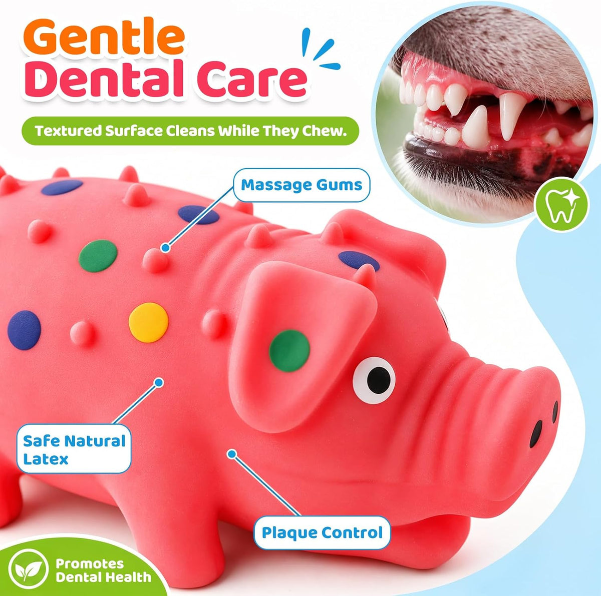 3 PCS Squeaky Latex Grunting Pig Dog Toys - image 4
