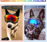 Medium Dog Sunglasses with Adjustable Strap UV Protection, Winproof Dog Puppy Sunglasses, Suitable for Medium Dog Pet Glasses, Dogs Eyes Protection,Soft Dog Goggles