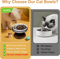 Raised Ceramic Cat Slow Feeder Bowl - white set of 1 - image 4