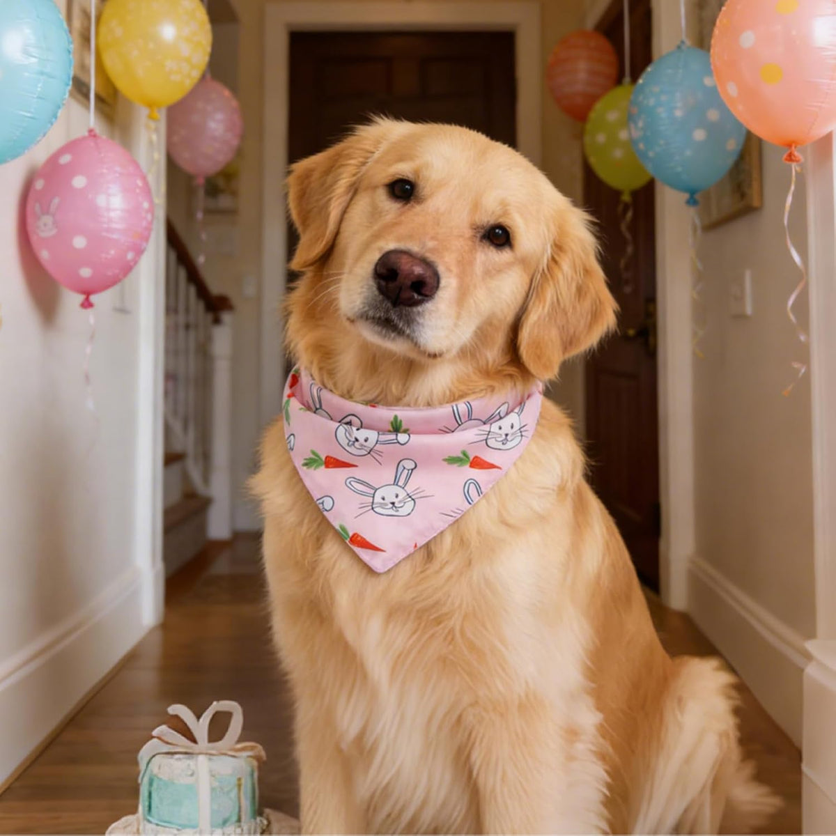 PAWCHIE Dog Bandanas Small Reversible Styles Pet Triangle Scarf Bibs - Easter Style / Large - image 2