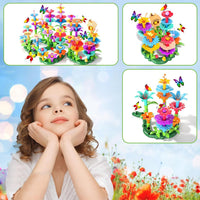 Doloowee 184-piece flower garden building toy set with colorful flowers and storage box - view 9