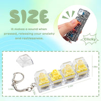 2 Pcs LED Keyboard Fidget Toy for Adults - Light Yellow Creamy+ Blue Switch - image 3