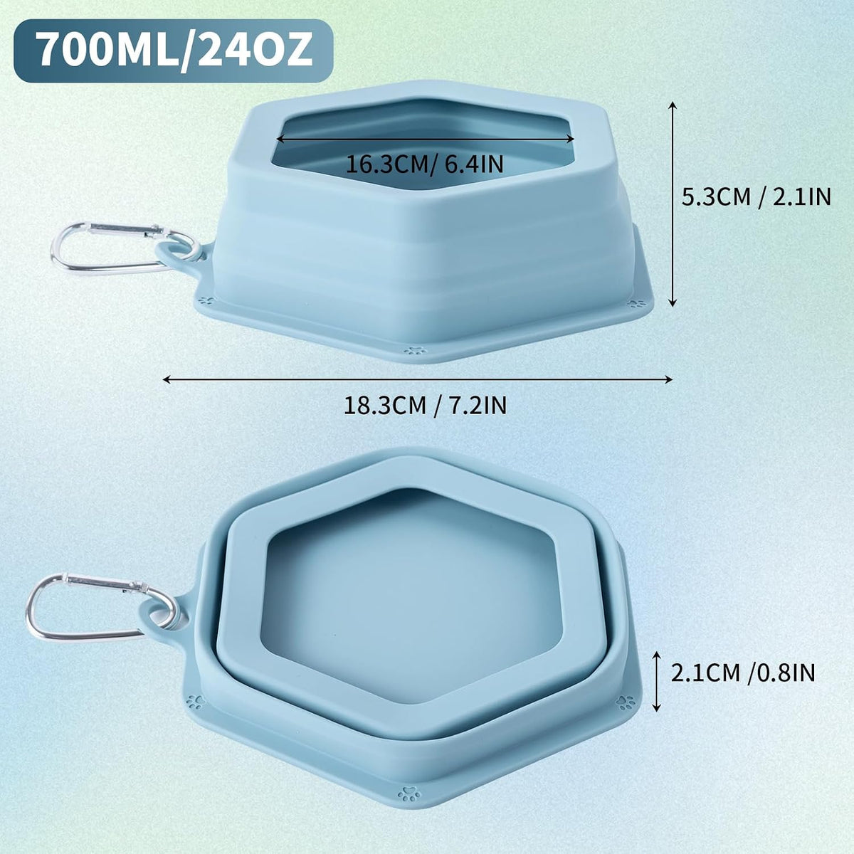 No Splash Dog Travel Bowls for Cars - Morandi Blue - image 4